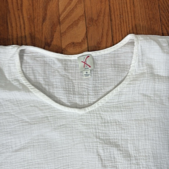 Joie 100% cotton boxy gauze top shirt Oversized white size S - Picture 3 of 6
